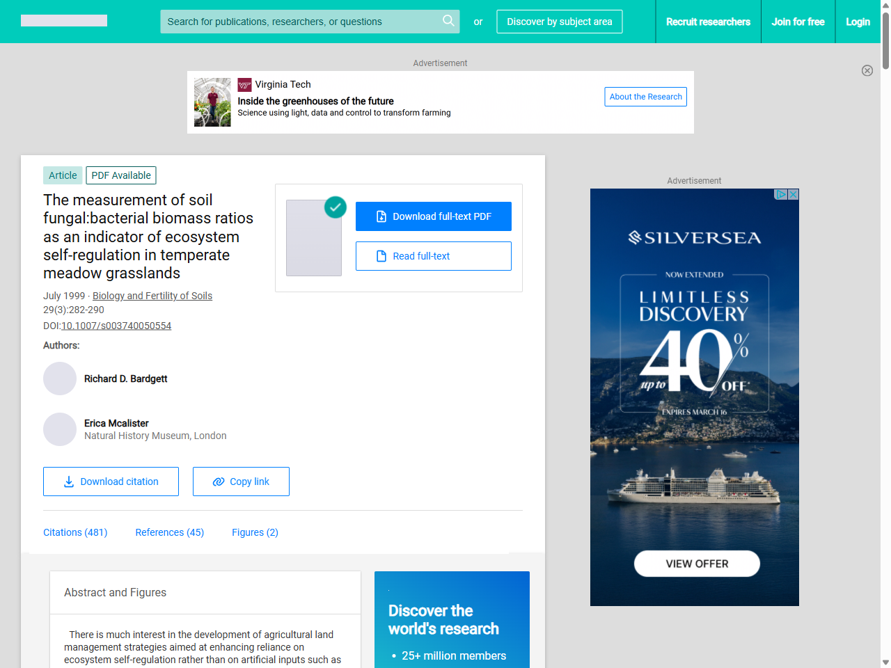 Preview of (PDF) The measurement of soil fungal:bacterial biomass ratios as an ..., accessed July 19, 2025, 