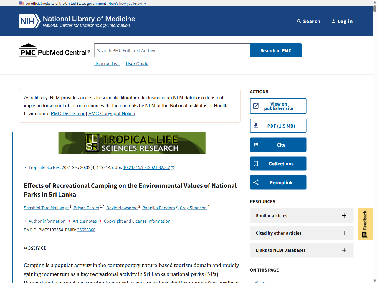 Preview of Effects of Recreational Camping on the Environmental Values of National Parks in Sri Lanka, accessed May 16, 2025, 