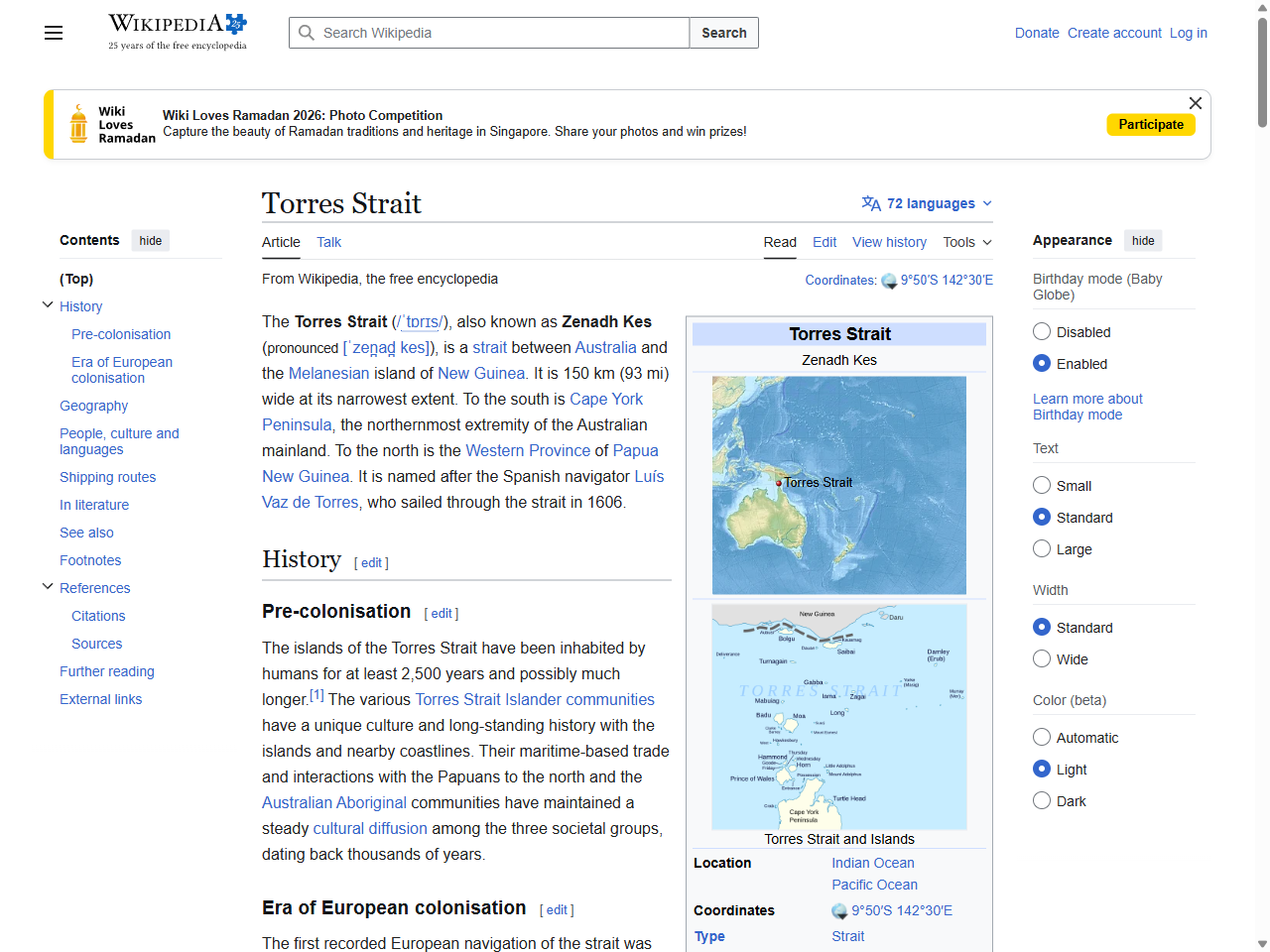 Preview of Torres Strait - Wikipedia, accessed August 1, 2025,