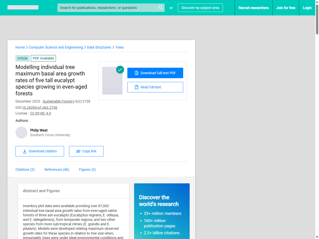 Preview of Modelling individual tree maximum basal area growth rates of five tall eucalypt species growing in even-aged forests - ResearchGate, accessed March 28, 2026,