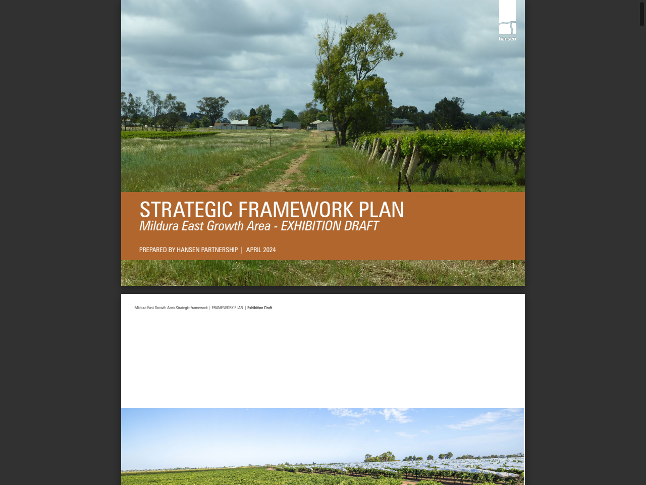 Preview of STRATEGIC FRAMEWORK PLAN - Mildura East Growth Area - EXHIBITION DRAFT - AWS, accessed July 21, 2025