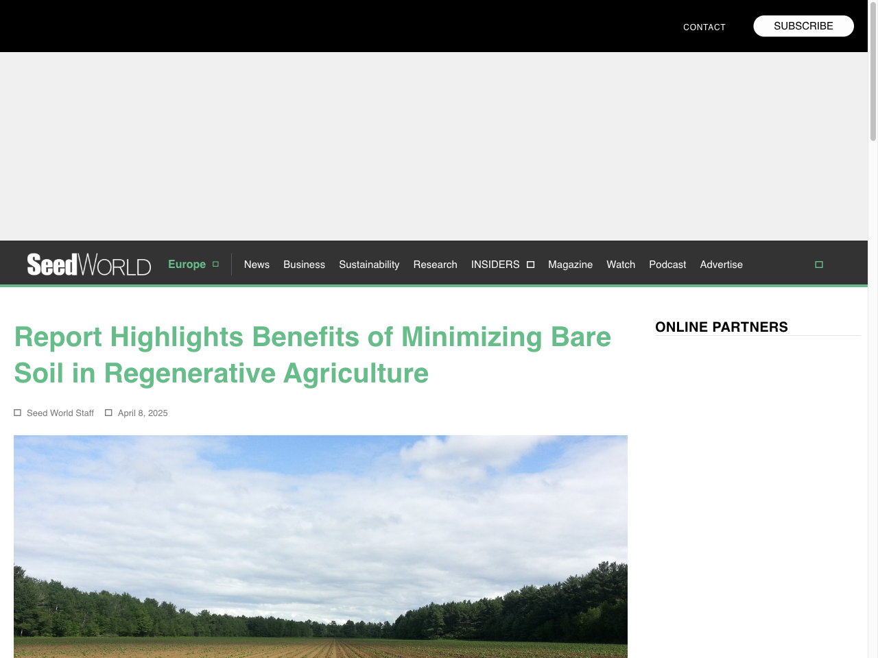 Preview of Report Highlights Benefits of Minimizing Bare Soil in Regenerative Agriculture - Seed World, accessed May 11, 2025