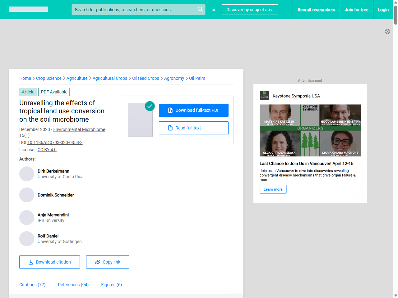 Preview of Tropical Rainforest Restoration Plantations Are Slow to Restore the Soil Biological and Organic Carbon Characteristics of Old Growth Rainforest - PMC, accessed July 23, 2025