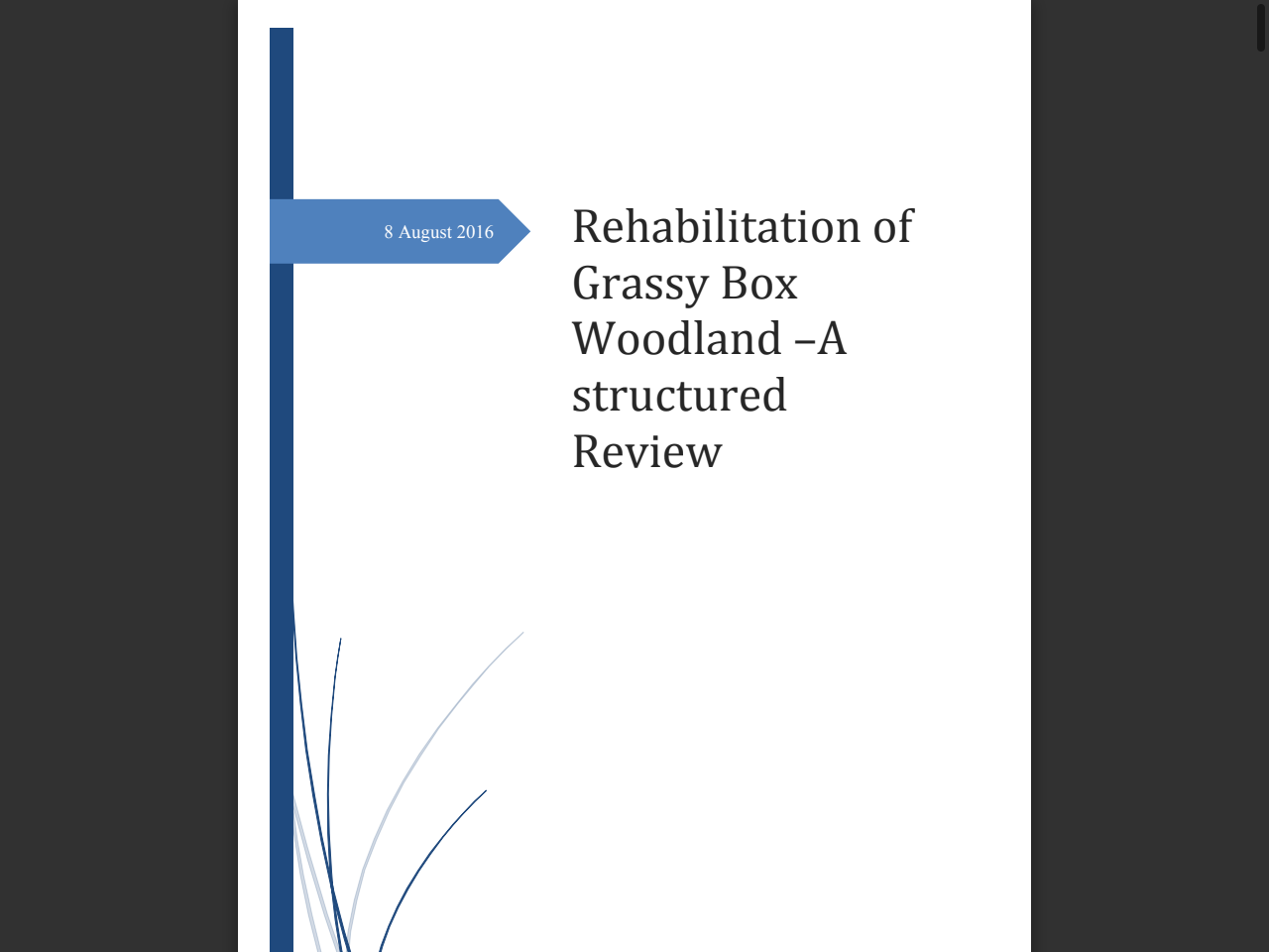 Preview of Rehabilitation of Grassy Box Woodland –A ... - Whitehaven Coal, accessed August 12, 2025