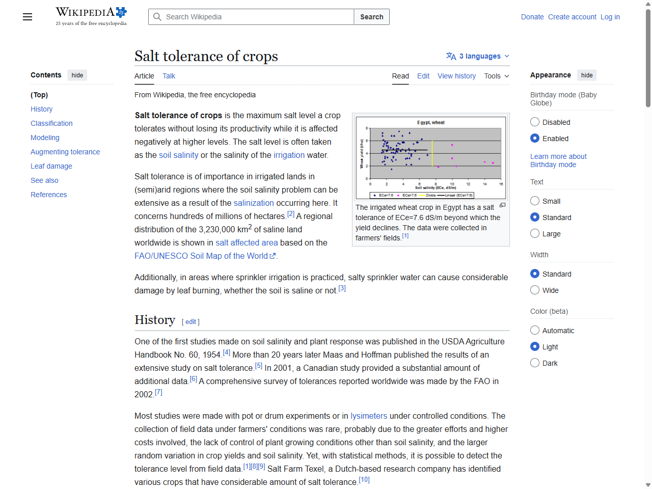 Preview of Salt tolerance of crops - Wikipedia