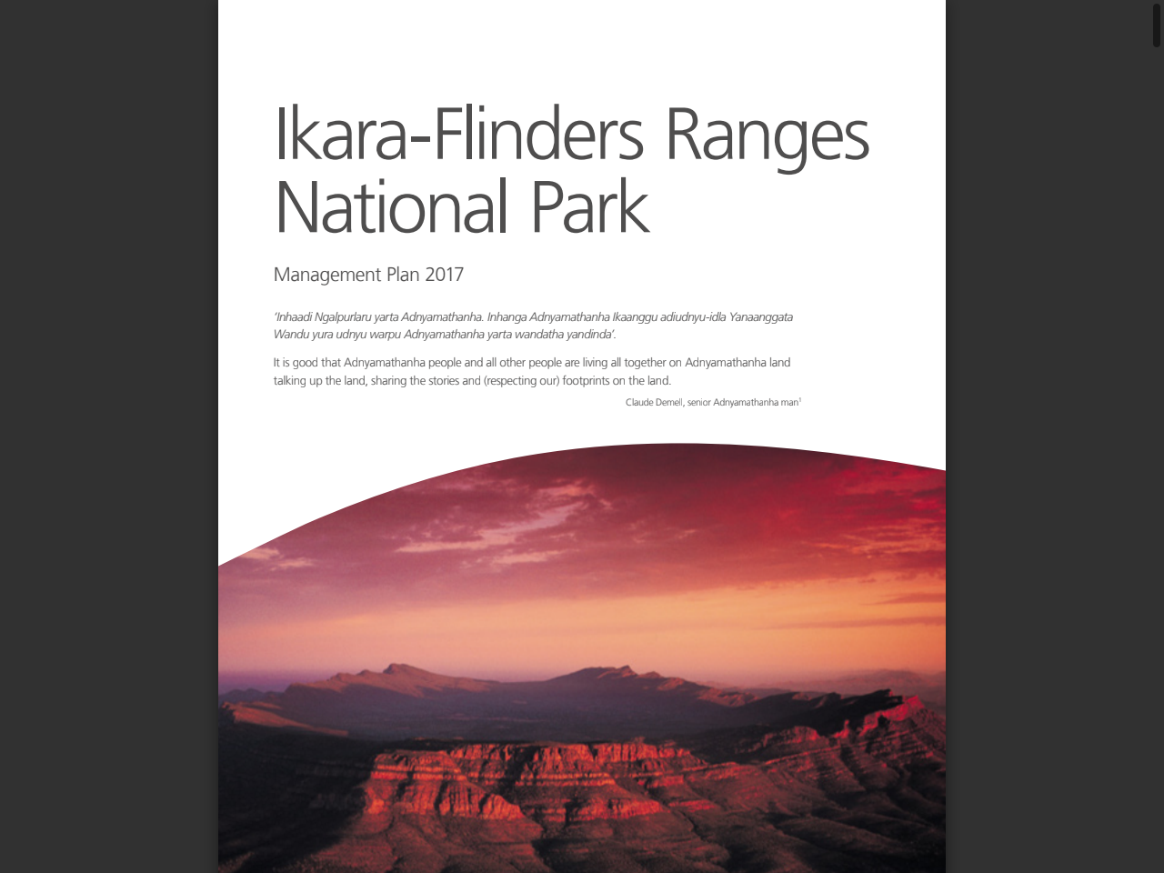 Preview of Ikara-Flinders Ranges National Park - Department for Environment and Water, accessed July 31, 2025