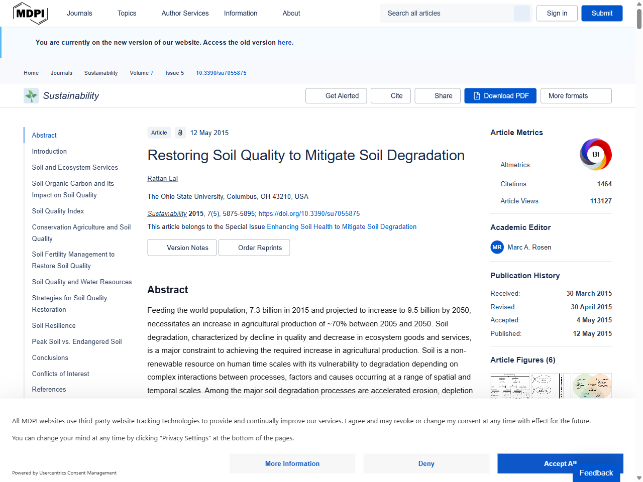 Preview of Restoring Soil Quality to Mitigate Soil Degradation - MDPI, accessed August 2, 2025