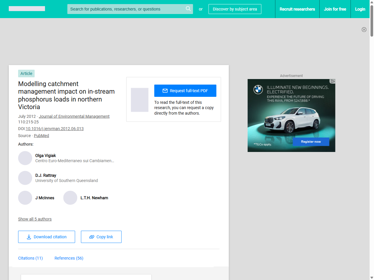 Preview of Modelling catchment management impact on in-stream phosphorus loads in northern Victoria | Request PDF - ResearchGate, accessed July 7, 2025, 