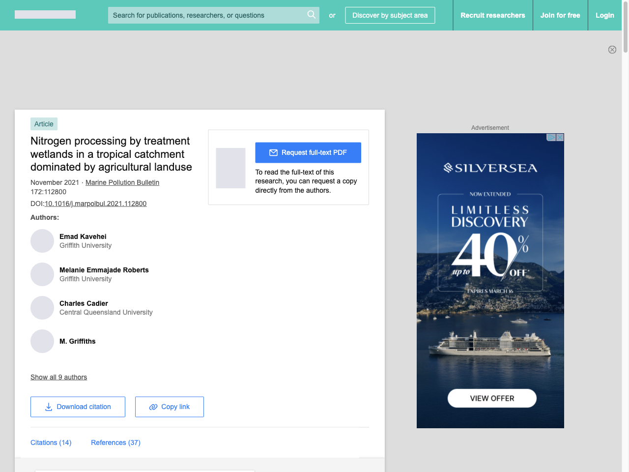 Preview of Nitrogen processing by treatment wetlands in a tropical catchment dominated by agricultural landuse | Request PDF - ResearchGate, accessed August 1, 2025