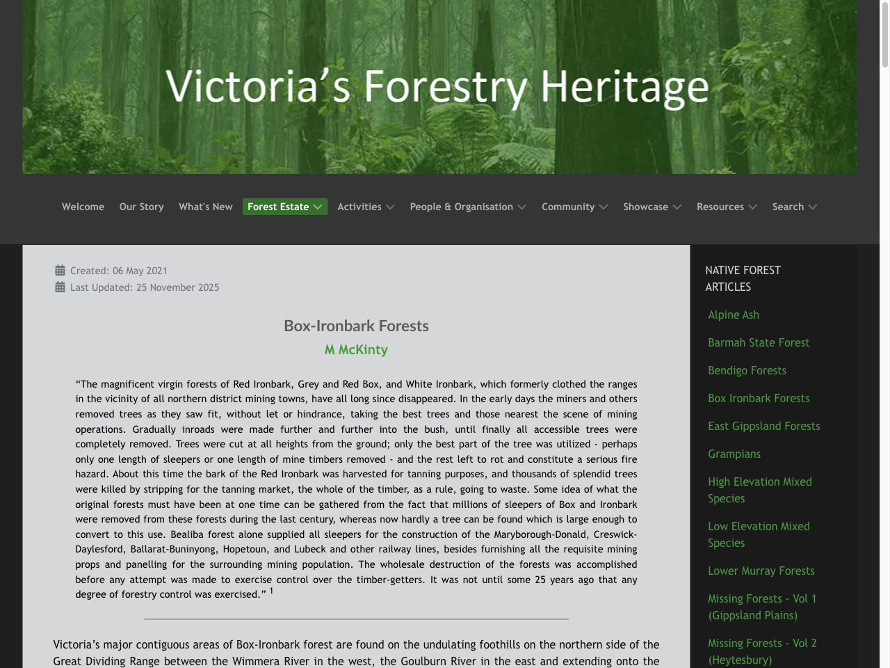 Preview of Box Ironbark Forests - Victoria's Forestry Heritage, accessed July 12, 2025,
