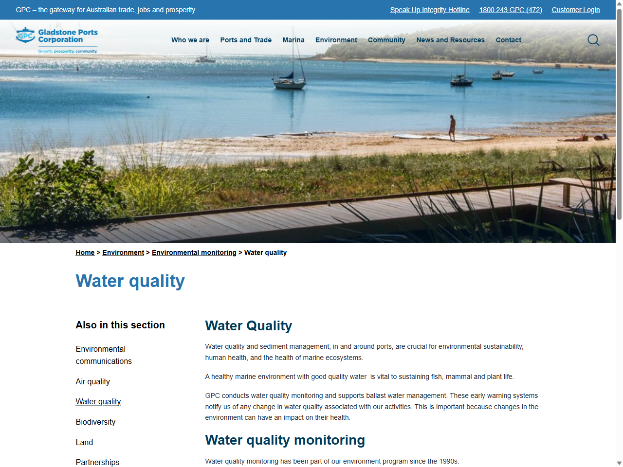 Preview of Water quality - Gladstone Ports Corporation, accessed August 1, 2025,