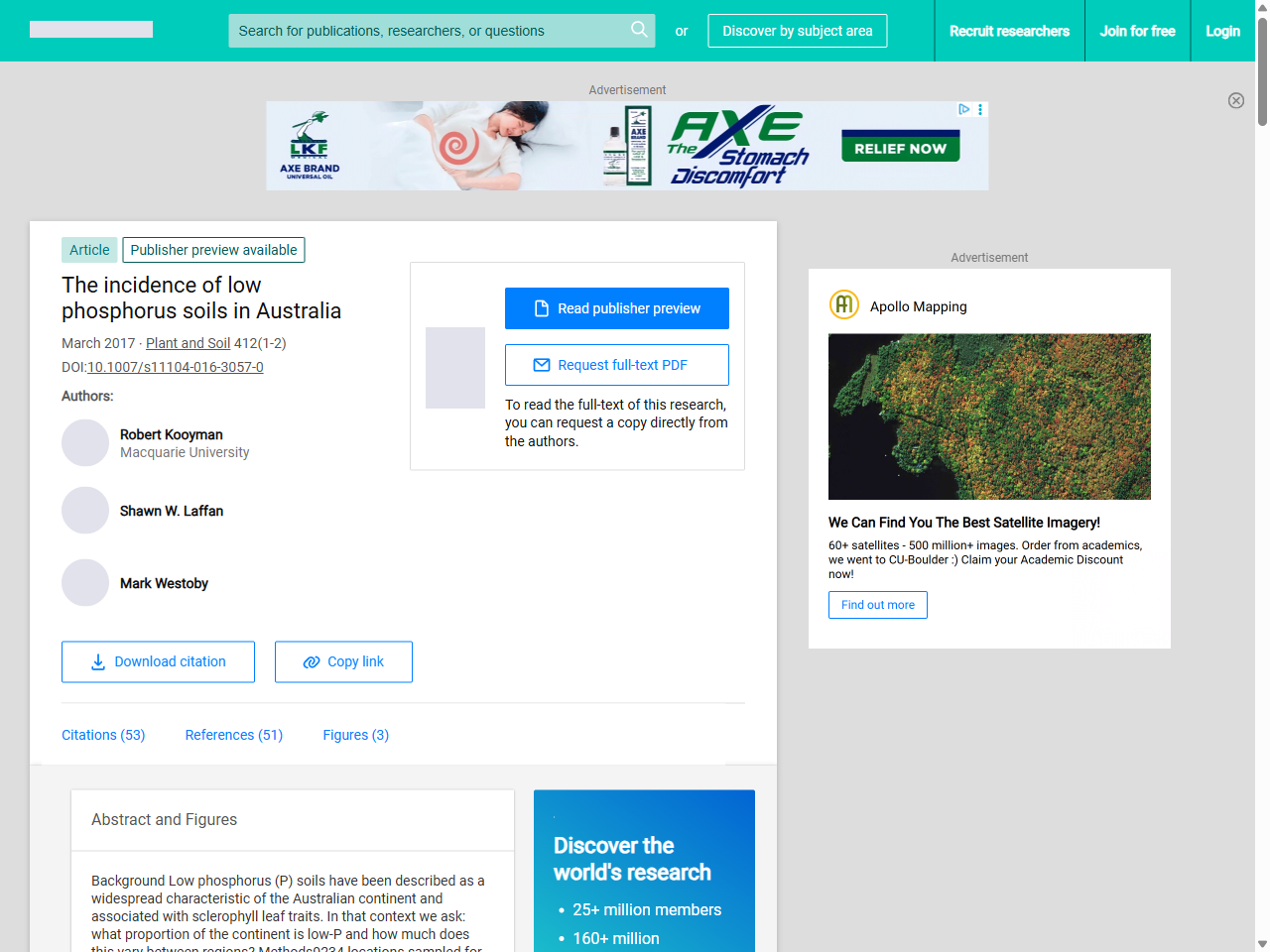 Preview of The incidence of low phosphorus soils in Australia | Request PDF - ResearchGate, accessed July 21, 2025,