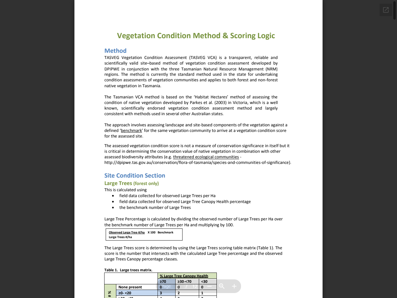 Preview of Vegetation Condition Method & Scoring Logic - Natural Values Atlas, accessed May 15, 2025
