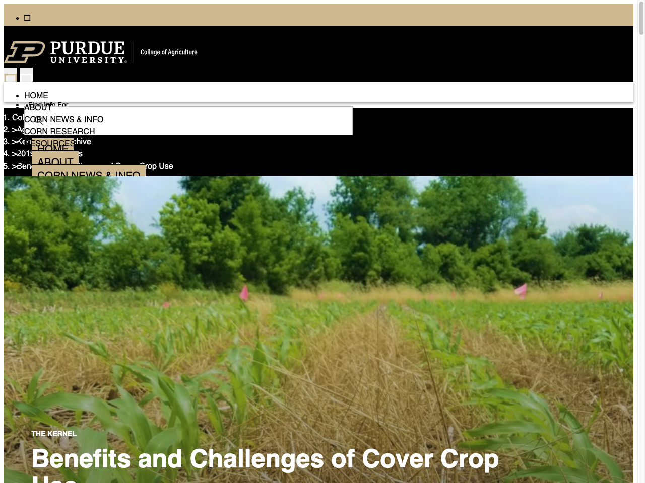 Preview of Benefits and Challenges of Cover Crop Use - Purdue Agriculture, accessed July 18, 2025, 