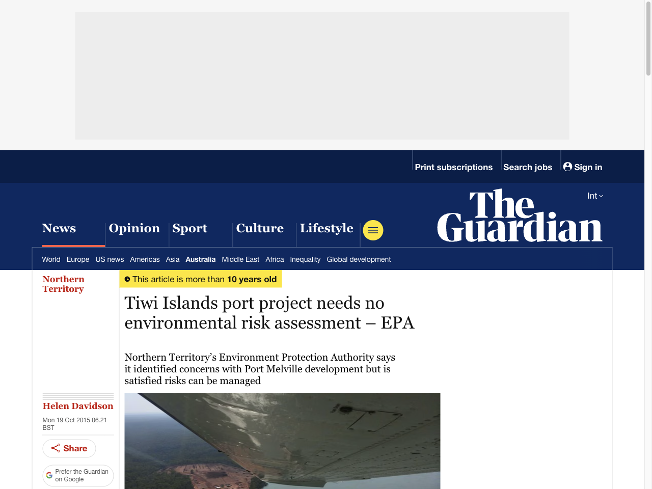 Preview of Tiwi Islands port project needs no environmental risk assessment 13 EPA - The Guardian, accessed August 1, 2025, 