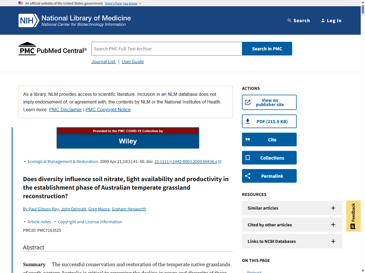 Preview of The combined effect of fire and nitrogen addition on biodiversity and herbaceous aboveground productivity in a coastal shrubland - PMC, accessed August 28, 2025, 