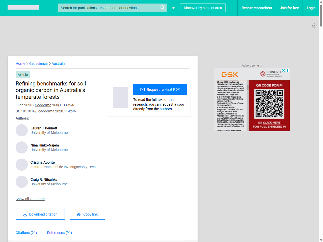 Preview of Refining benchmarks for soil organic carbon in Australia's temperate forests - ResearchGate, accessed August 28, 2025, 