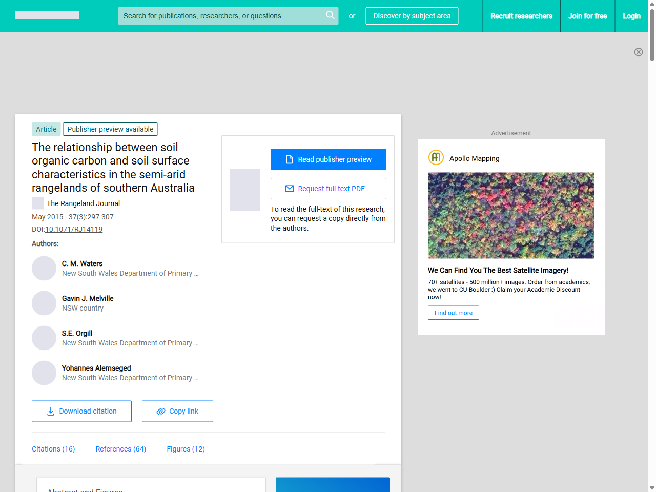 Preview of The relationship between soil organic carbon and soil surface ...