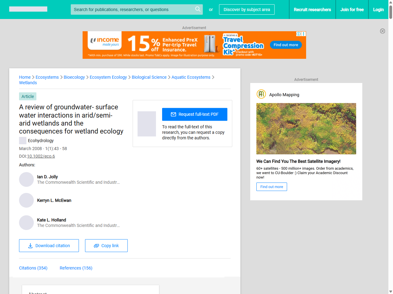 Preview of A review of groundwater- surface water interactions in arid/semi-arid wetlands and the consequences for wetland ecology | Request PDF - ResearchGate, accessed August 3, 2025,