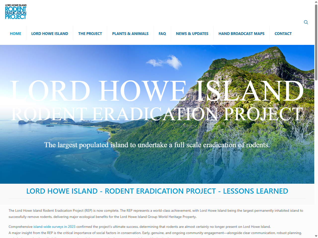 Preview of Lord Howe Island Rodent Eradication Project