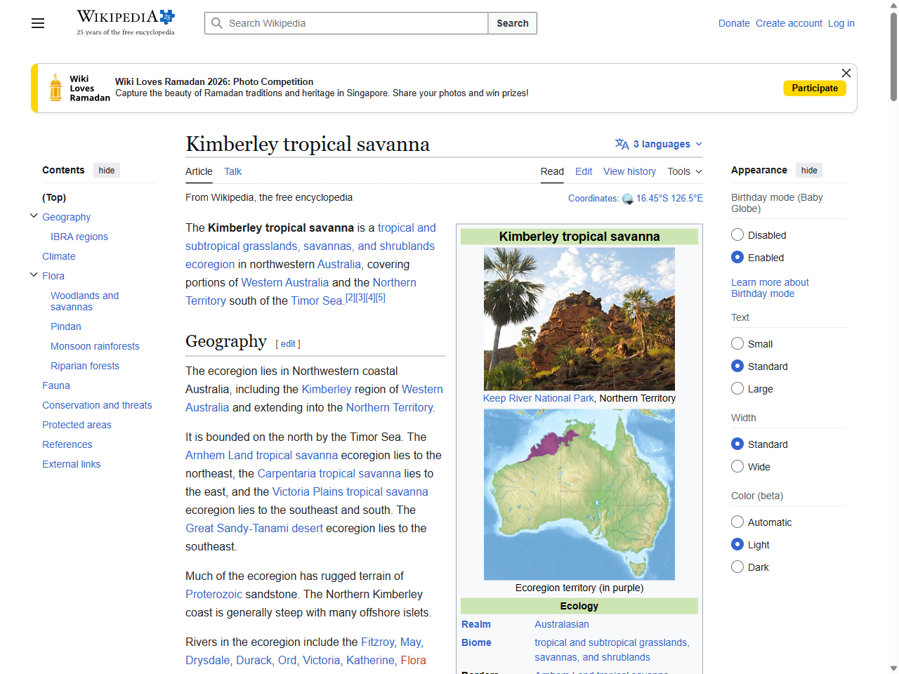 Preview of Kimberley tropical savanna - Wikipedia, accessed May 11, 2025,