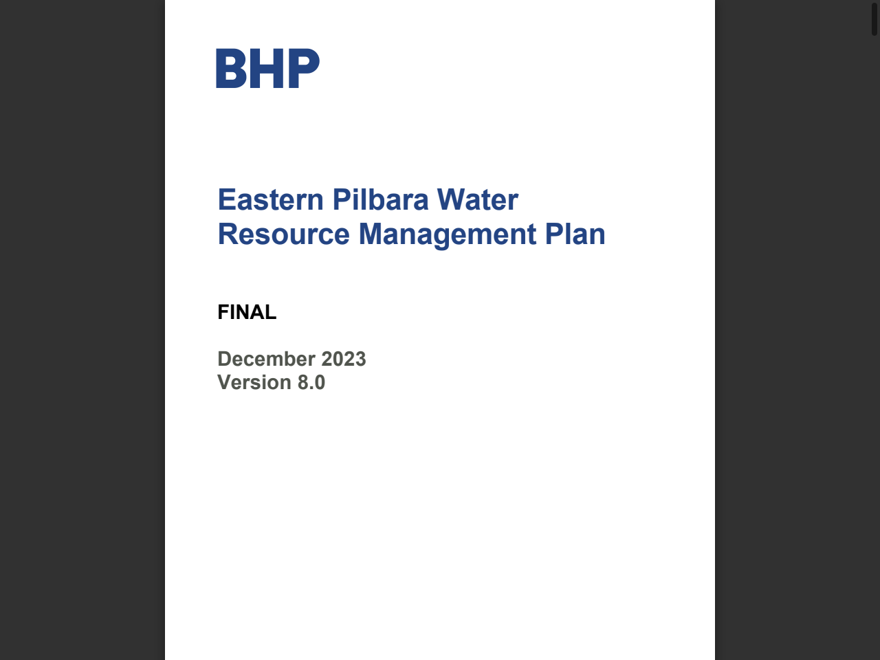 Preview of Central Pilbara Water Resource Management Plan - EPA WA, accessed August 1, 2025