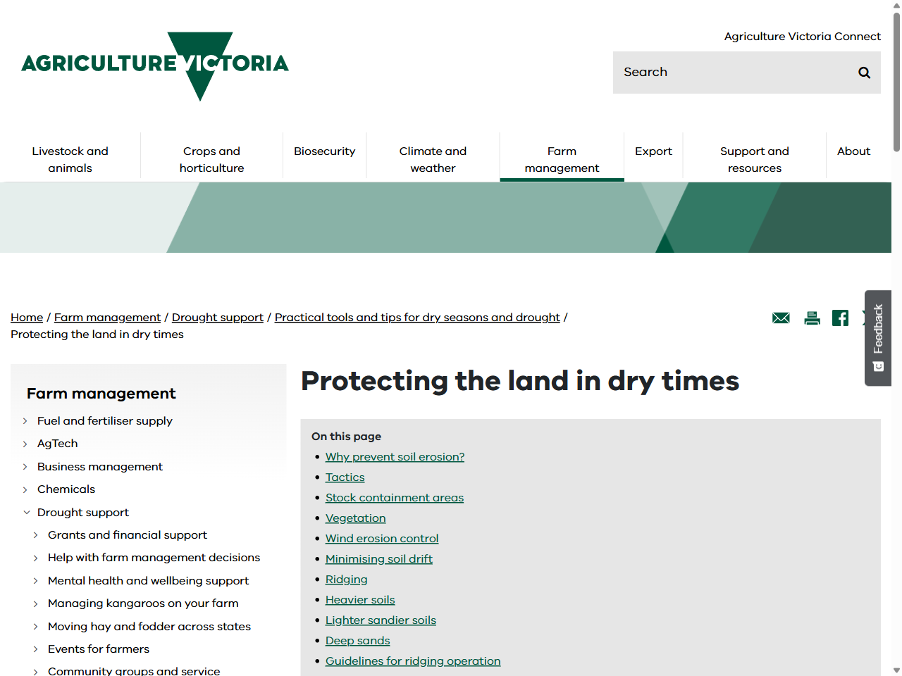 Preview of Protecting the land in dry times | Farming in dry conditions | Dry seasons and drought support | Prepare - Agriculture Victoria