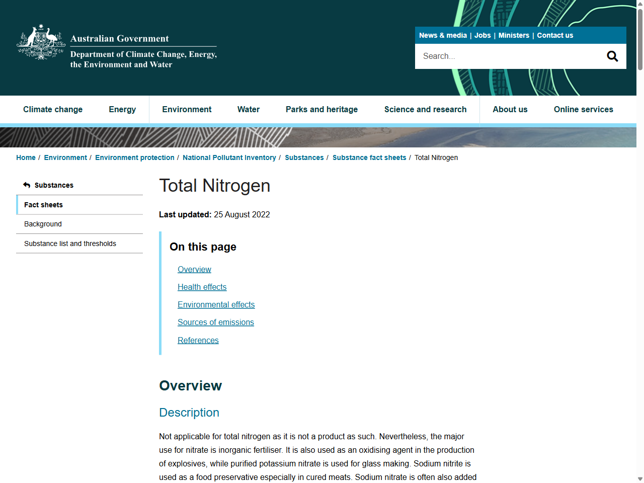 Preview of Total Nitrogen - DCCEEW, accessed August 8, 2025
