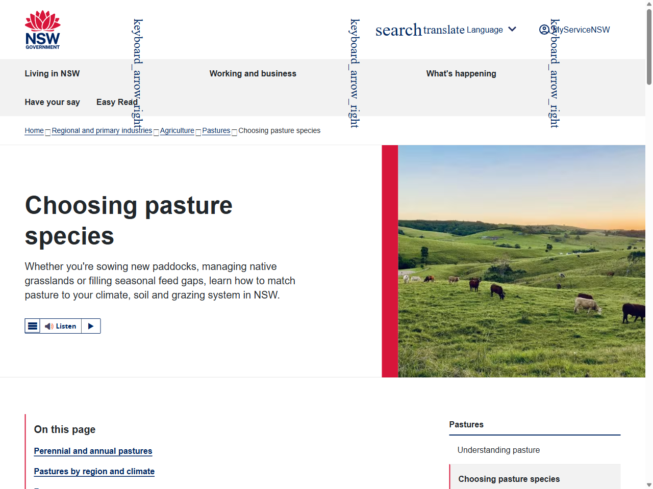 Preview of Manage pasture species - Use annuals and protect perennials. - Local Land Services, accessed July 7, 2025