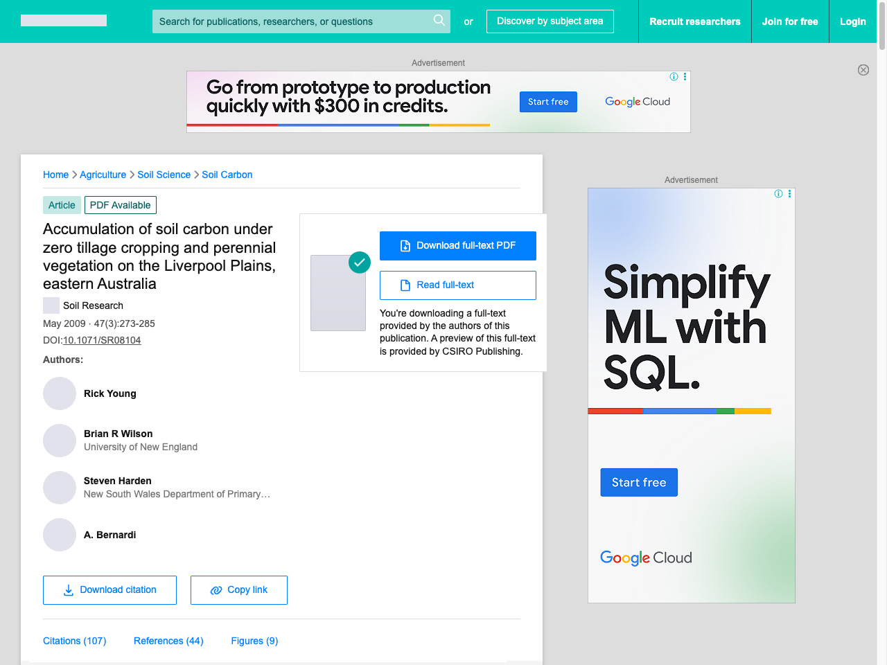 Preview of Accumulation of soil carbon under zero tillage cropping and perennial vegetation on the Liverpool Plains, eastern Australia - ResearchGate, accessed July 18, 2025, 