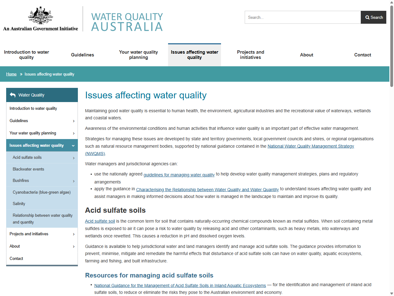 Preview of Issues affecting water quality, accessed August 28, 2025, 