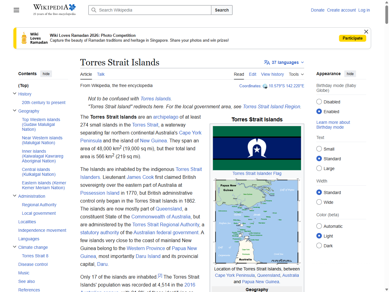 Preview of Torres Strait Islands - Wikipedia, accessed July 27, 2025,