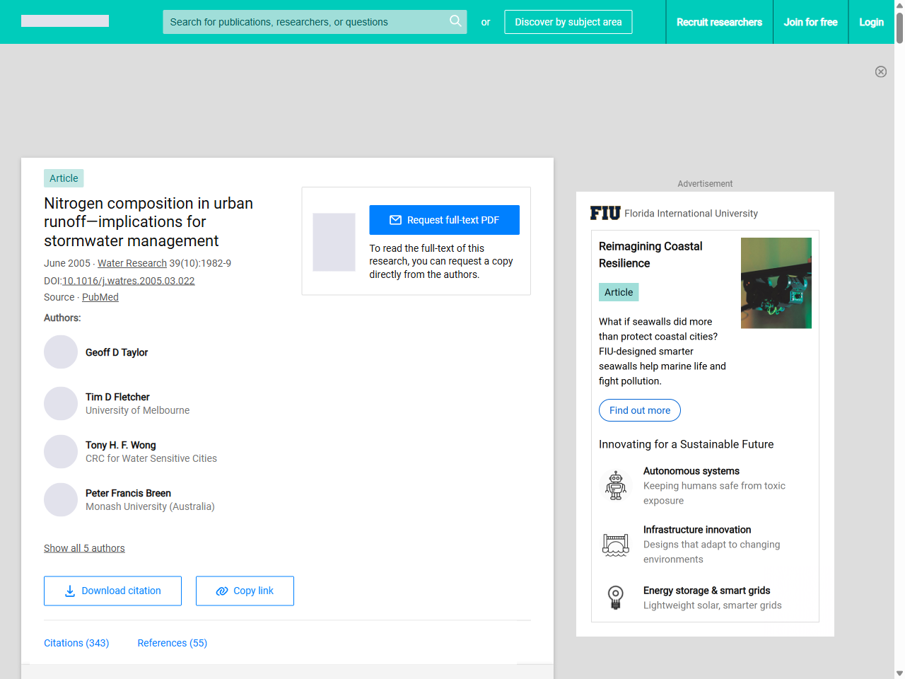 Preview of Nitrogen composition in urban runoff—implications for stormwater management | Request PDF - ResearchGate, accessed July 13, 2025, 