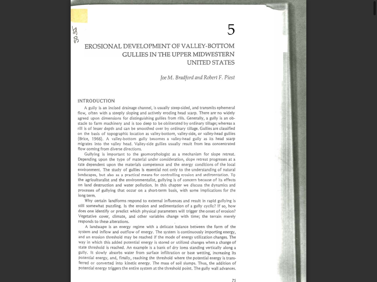 Preview of EROSIONAL DEVELOPMENT OF VALLEY-BOTTOM GULLIES IN THE UPPER MIDWESTERN UNITED STATES - USDA ARS, accessed July 22, 2025