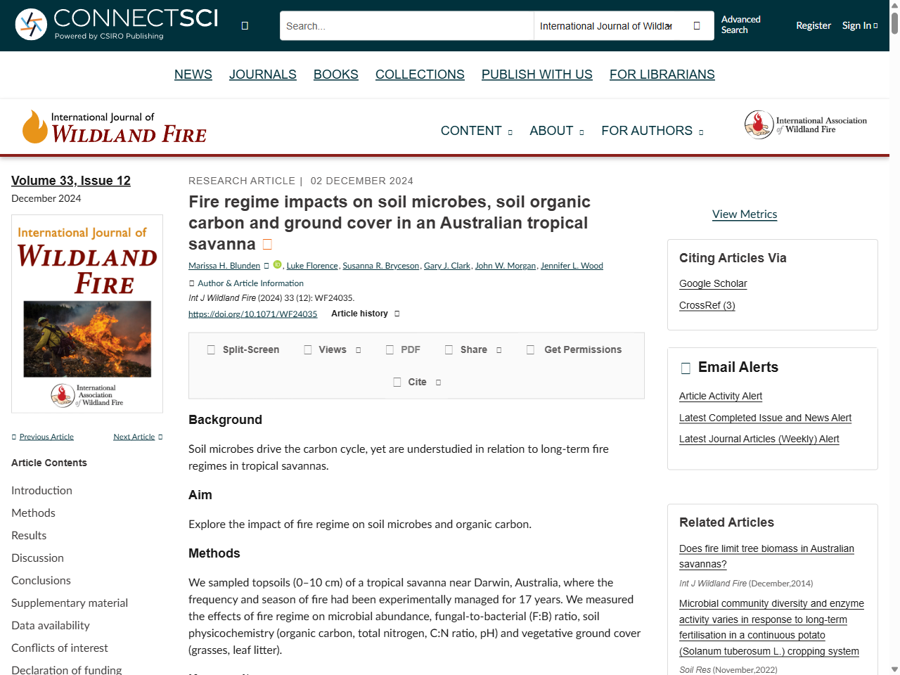 Preview of Fire regime impacts on soil microbes, soil organic carbon and ground cover in an Australian tropical savanna - CSIRO Publishing, accessed May 16, 2025,