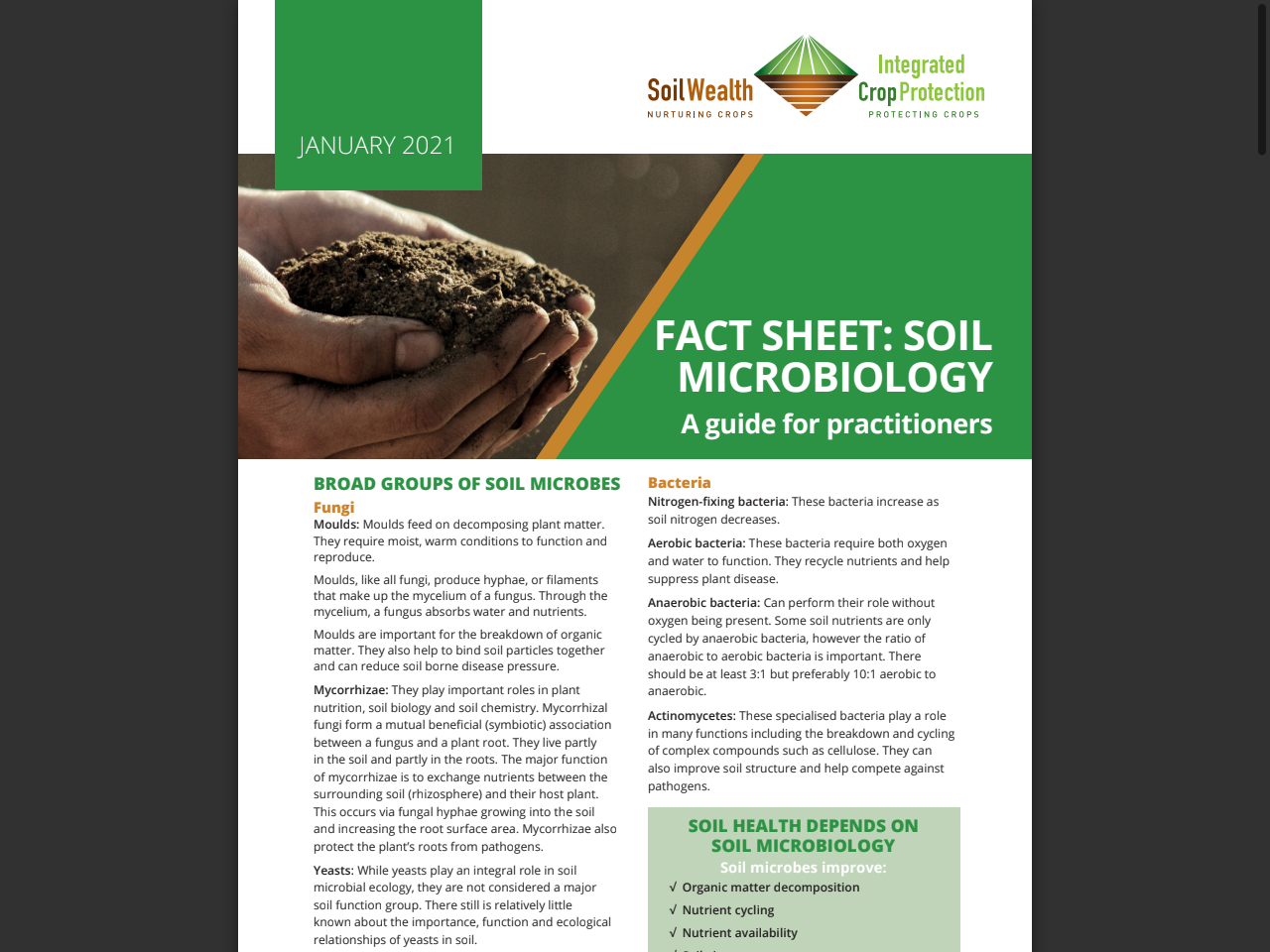 Preview of ausveg - fact sheet: soil microbiology, accessed July 18, 2025
