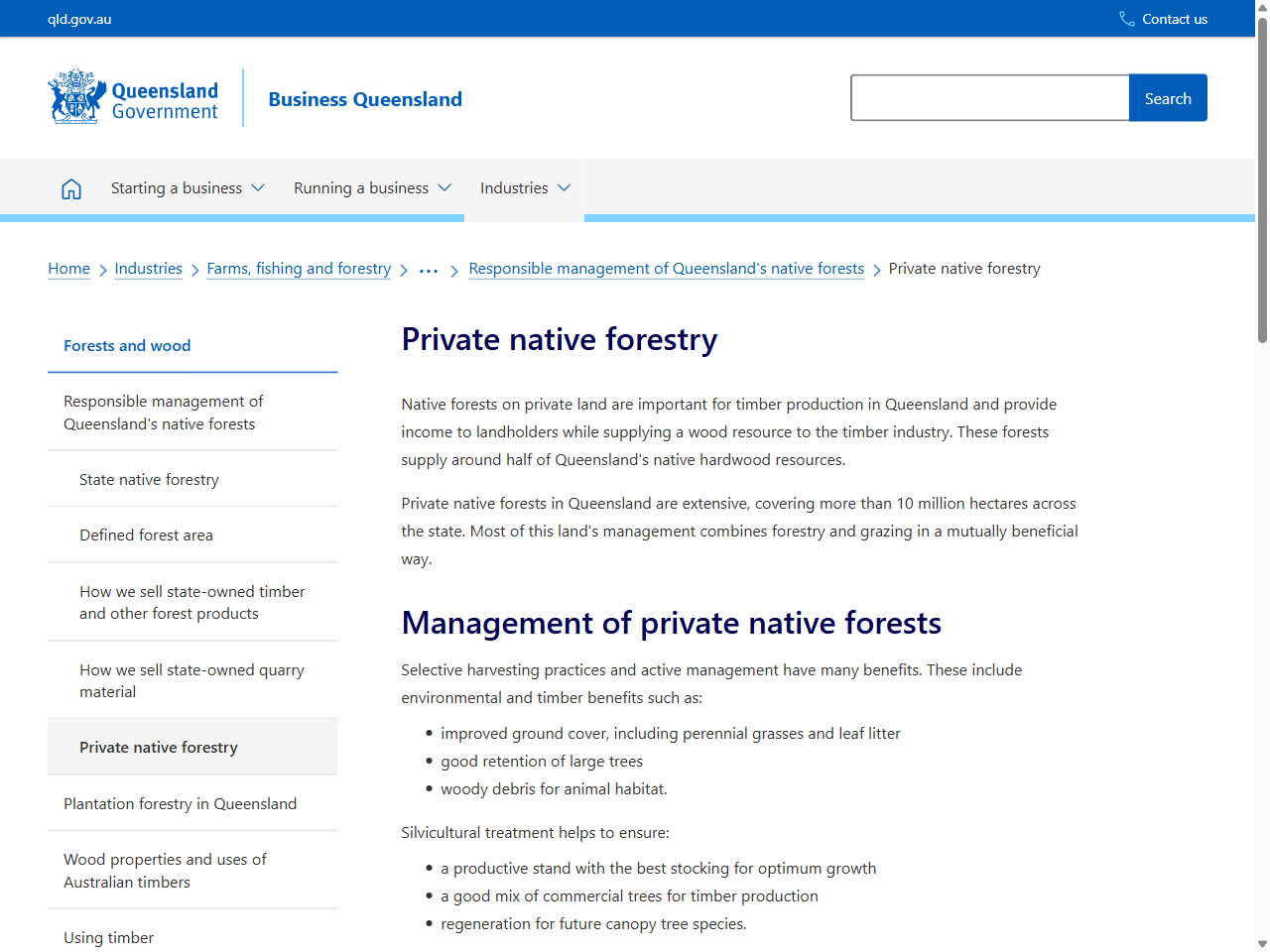 Preview of Private native forestry | Business Queensland, accessed July 12, 2025, 