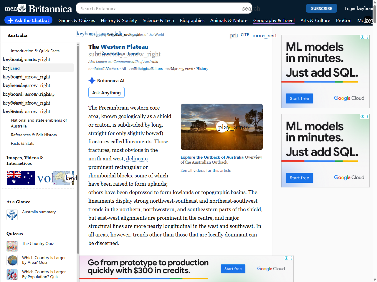 Preview of Australia - Plateau, Outback, Deserts | Britannica, accessed July 28, 2025, 