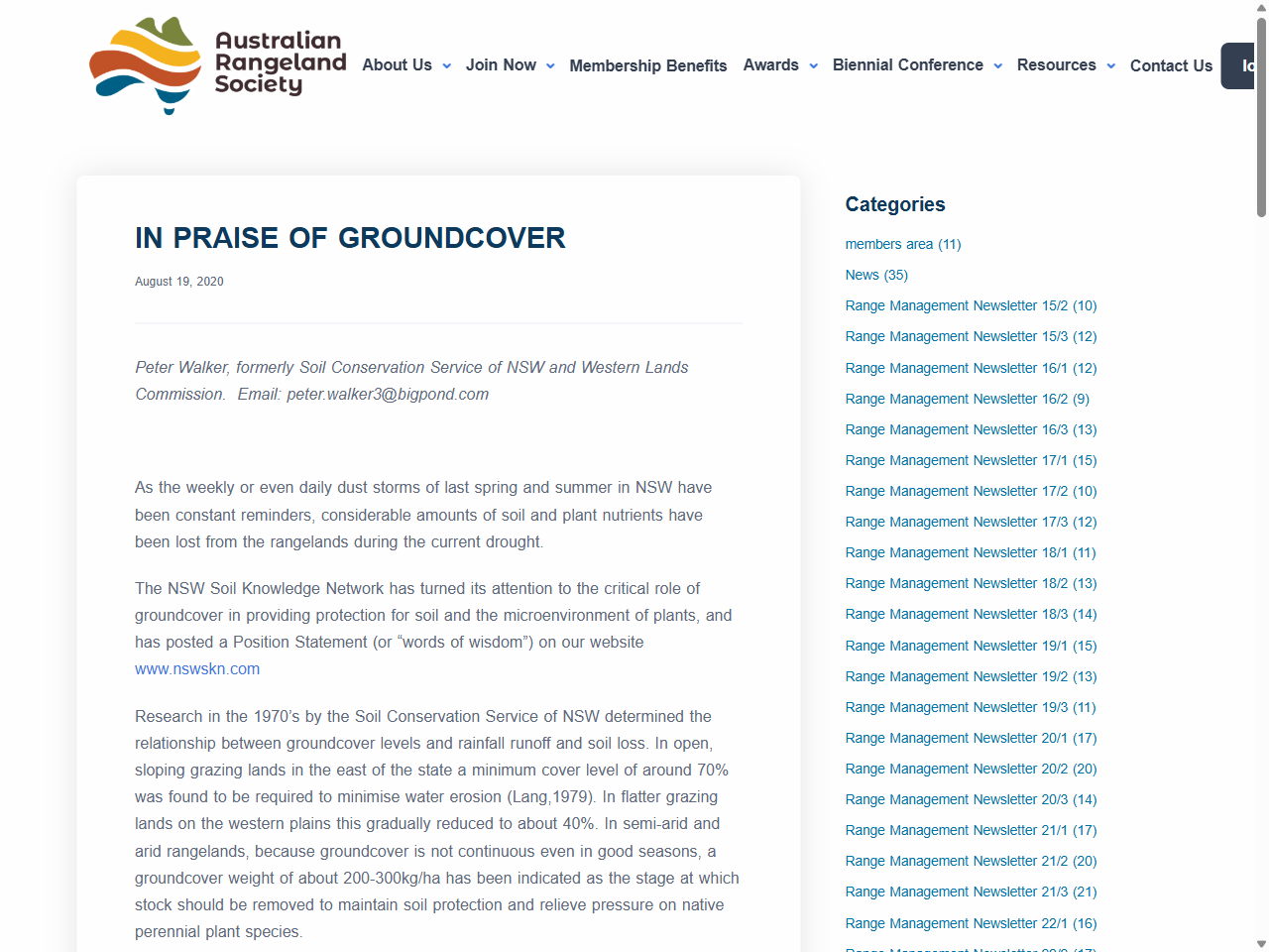 Preview of IN PRAISE OF GROUNDCOVER - Australian Rangeland Society -