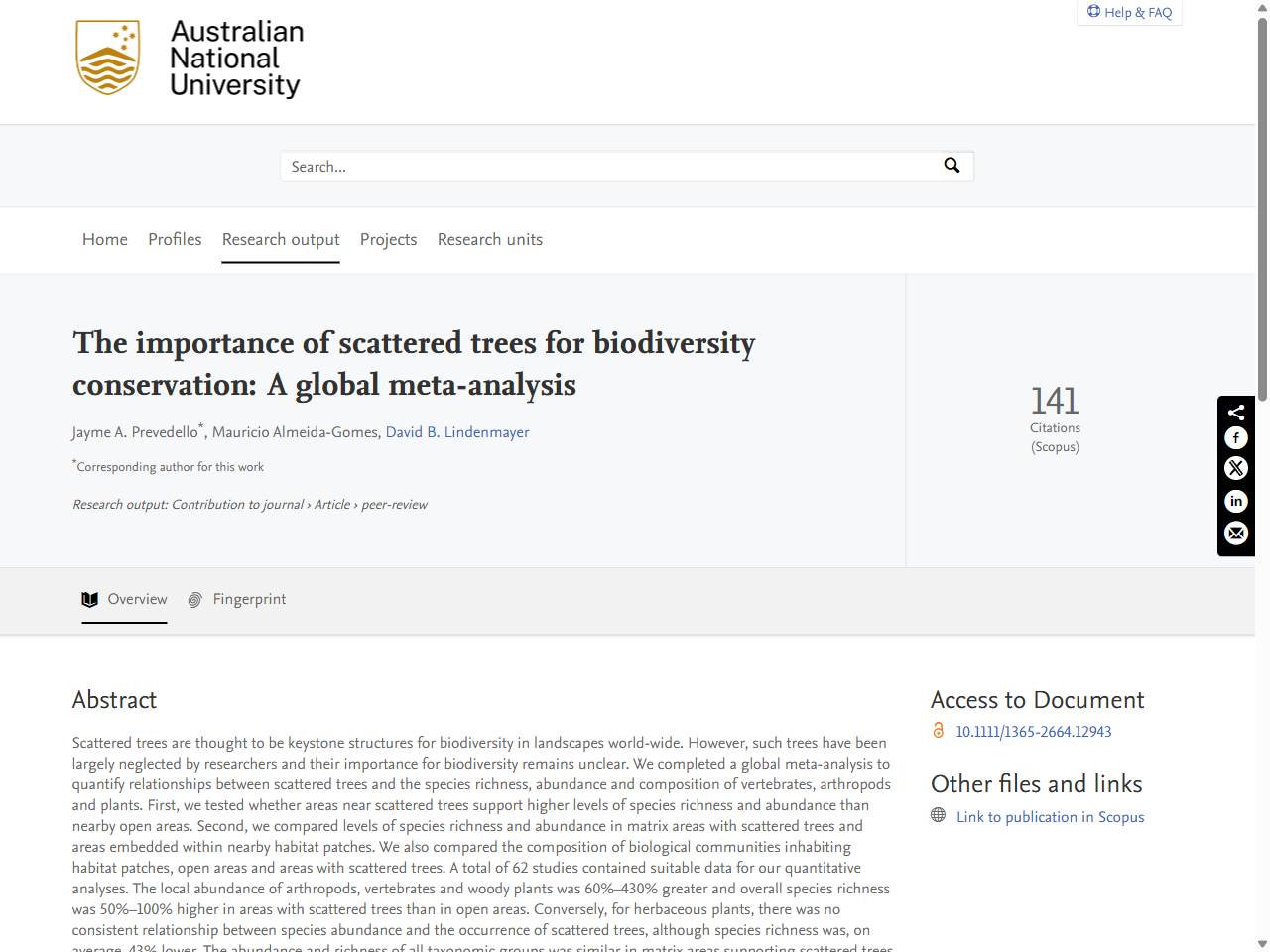Preview of Scattered trees are keystone structures – Implications for conservation, accessed July 23, 2025
