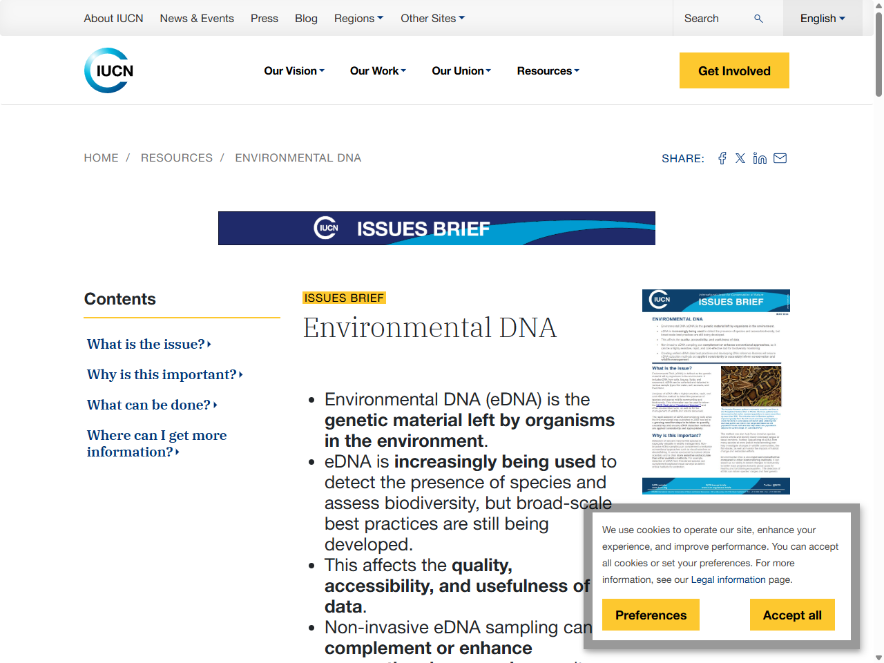 Preview of Environmental DNA - resource | IUCN, accessed on May 23, 2025