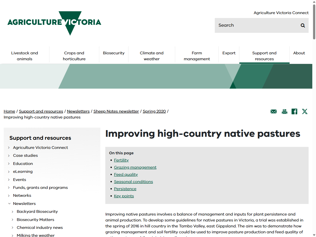 Preview of Agriculture Victoria. (2020). Improving high-country native pastures. Sheep Notes, Spring 2020.