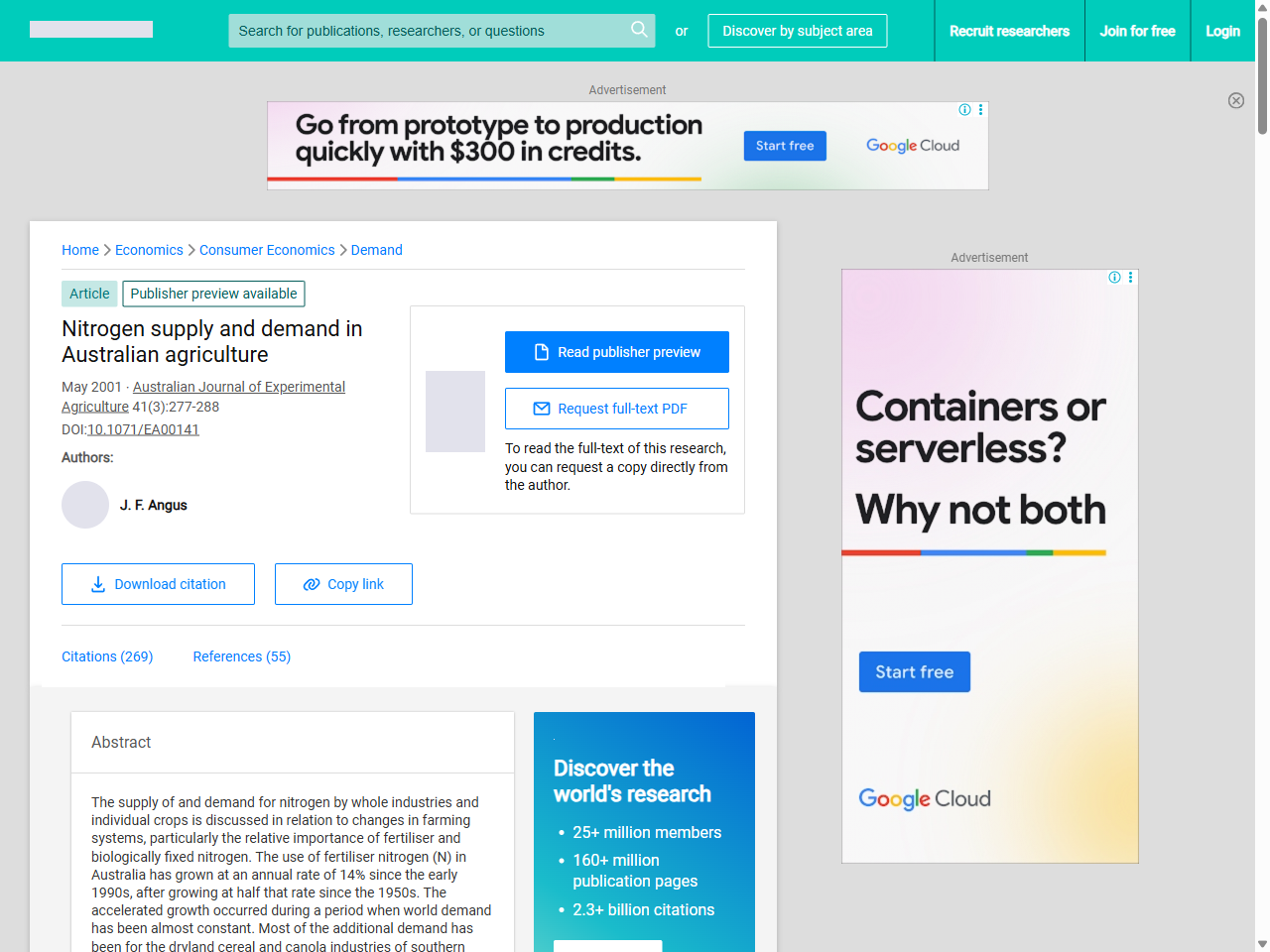 Preview of Nitrogen supply and demand in Australian agriculture - ResearchGate, accessed July 25, 2025,