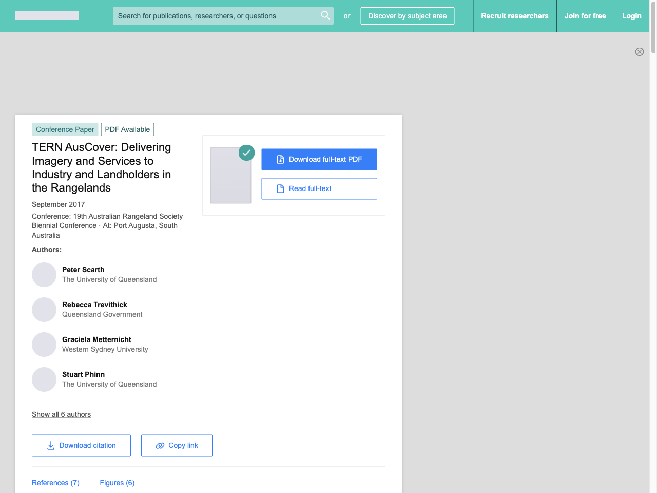 Preview of (PDF) TERN AusCover: Delivering Imagery and Services to Industry and Landholders in the Rangelands - ResearchGate, accessed July 22, 2025, 
