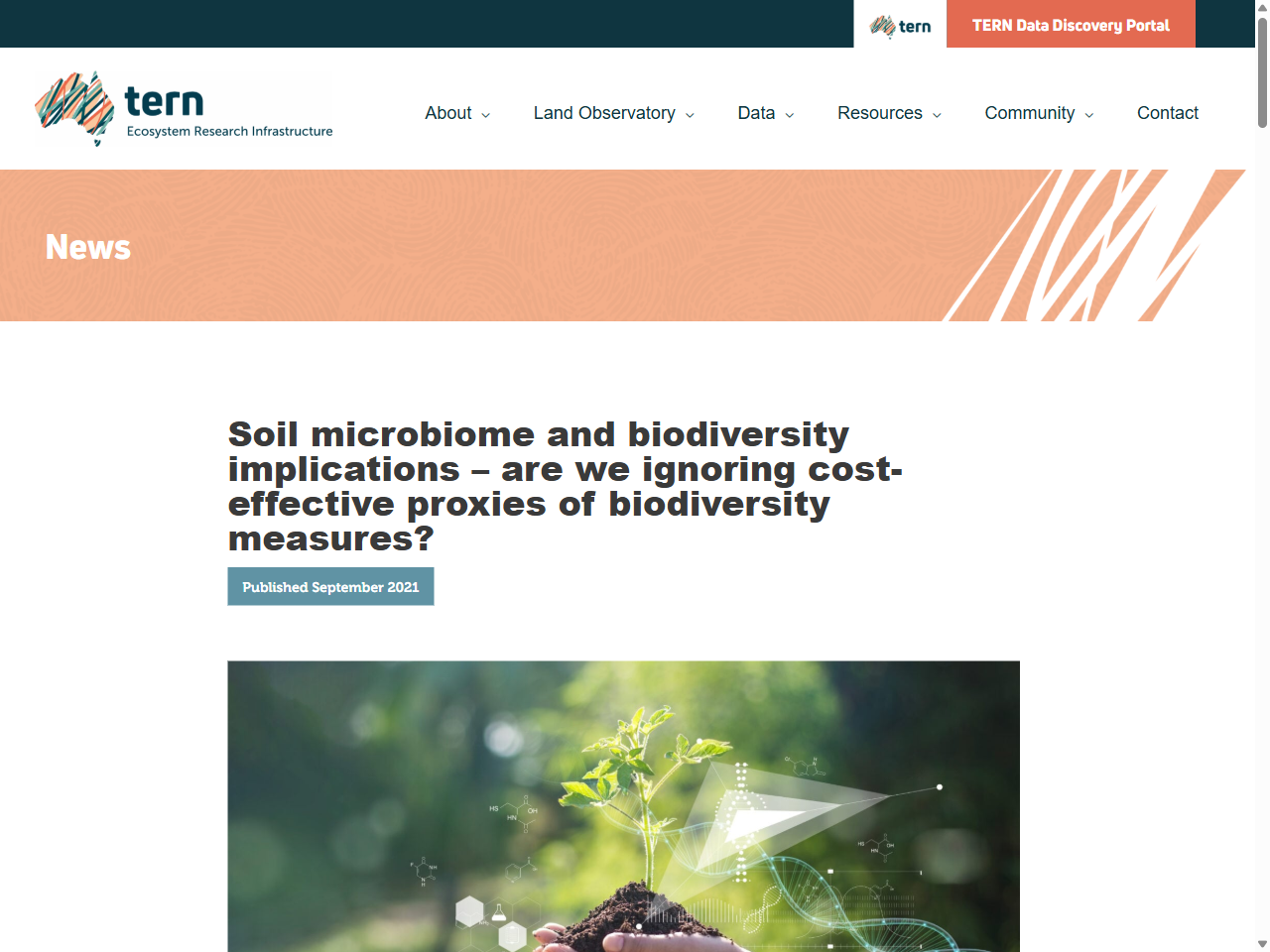 Preview of Soil microbiome and biodiversity implications – are we ignoring cost-effective proxies of biodiversity measures? | TERN Australia