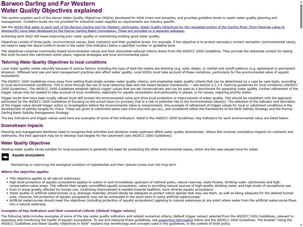 Preview of Using the ANZECC Guidelines and Water Quality Objectives in NSW, accessed July 25, 2025,