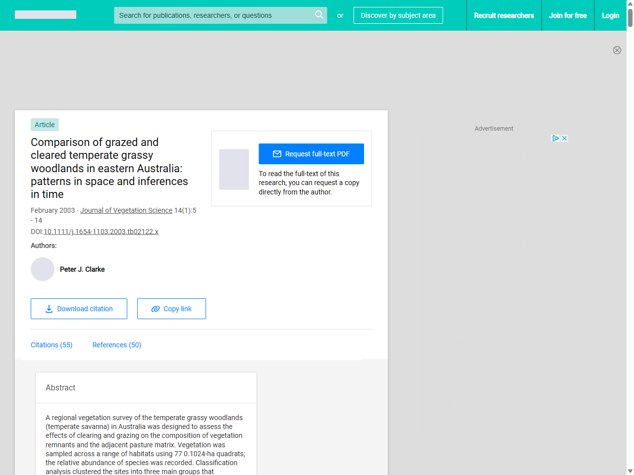 Preview of Comparison of grazed and cleared temperate grassy woodlands in eastern Australia: patterns in space and inferences in time - ResearchGate, accessed July 10, 2025,