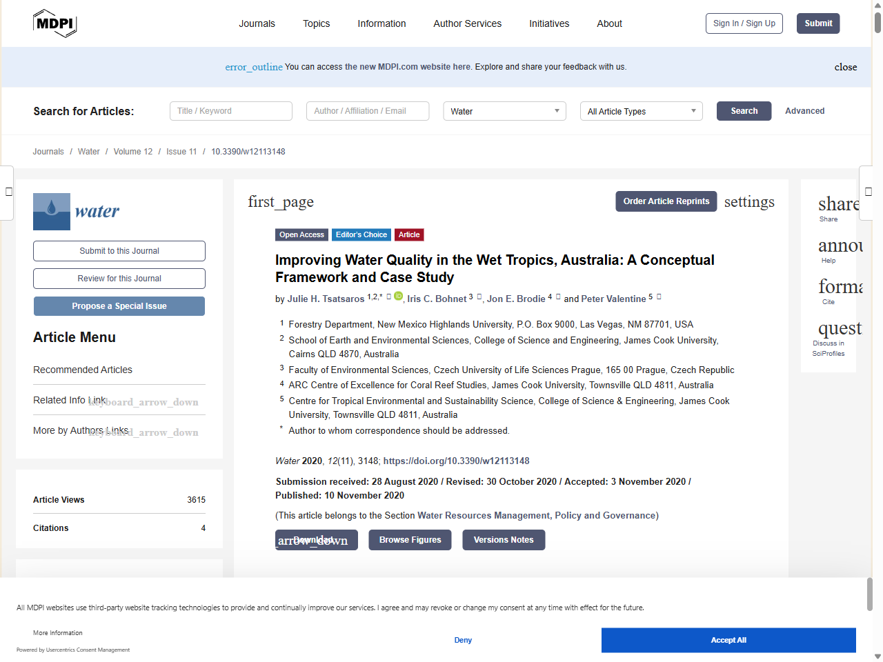 Preview of Improving Water Quality in the Wet Tropics, Australia: A Conceptual Framework and Case Study - MDPI, accessed July 18, 2025,