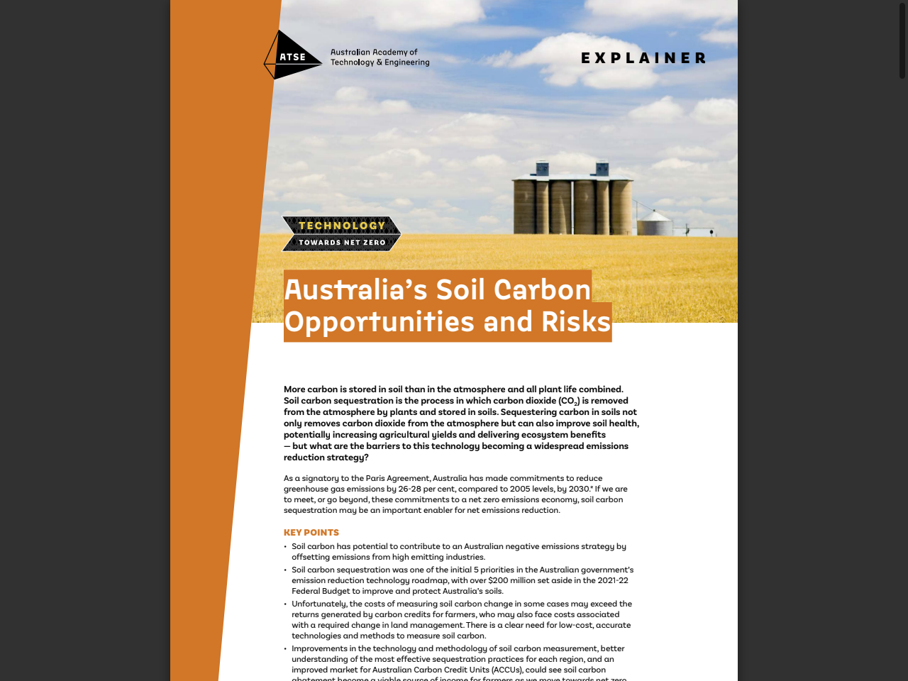 Preview of Australia's Soil Carbon Opportunities and Risks - Australian Academy of Technological Sciences and Engineering (ATSE), accessed July 26, 2025
