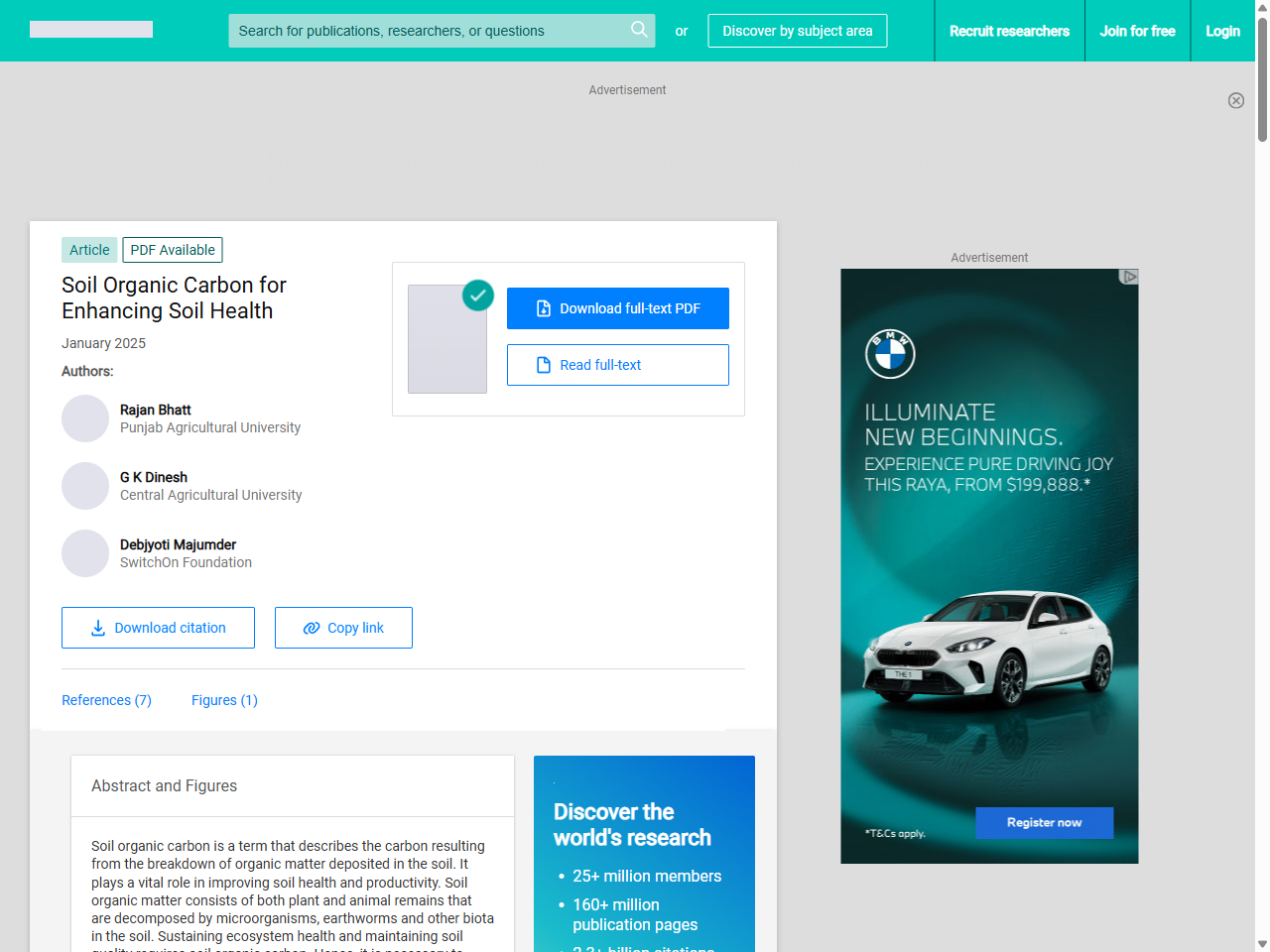 Preview of (PDF) Soil Organic Carbon for Enhancing Soil Health - ResearchGate